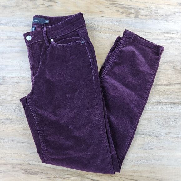 ☔️🔹️Calvin Klein Burgundy Plum Ultimate Skinny Corduroy Jeans Size 8 - Picture 2 of 12